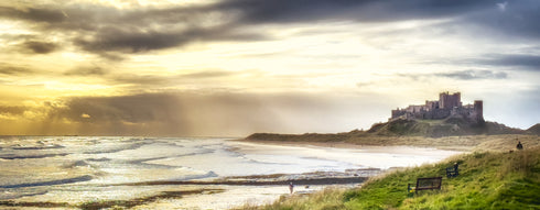 PANORAMIC - Springtime at Bamburgh - 1.2m x 50cm